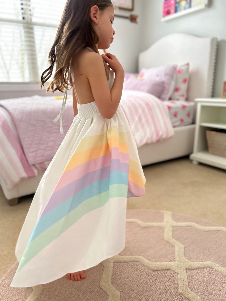 Little Girl Summer Pastel Hi-Lo Dress