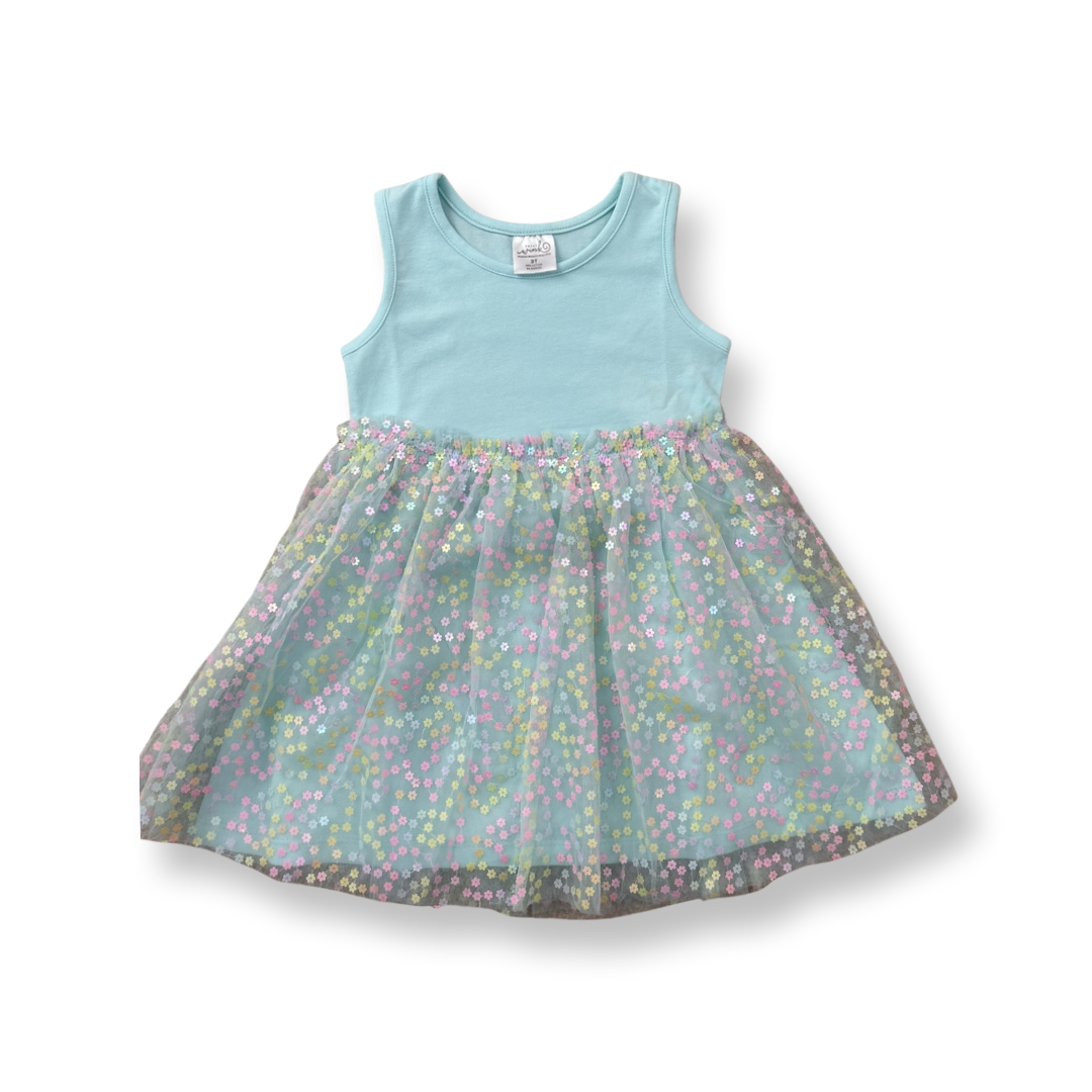 Robin's Egg Blue Confetti Flower Dress - Kids Easter Dress More Grit Less Grace Robin's Egg Blue Confetti Flower Dress - Kids Easter Dress More Grit Less Grace