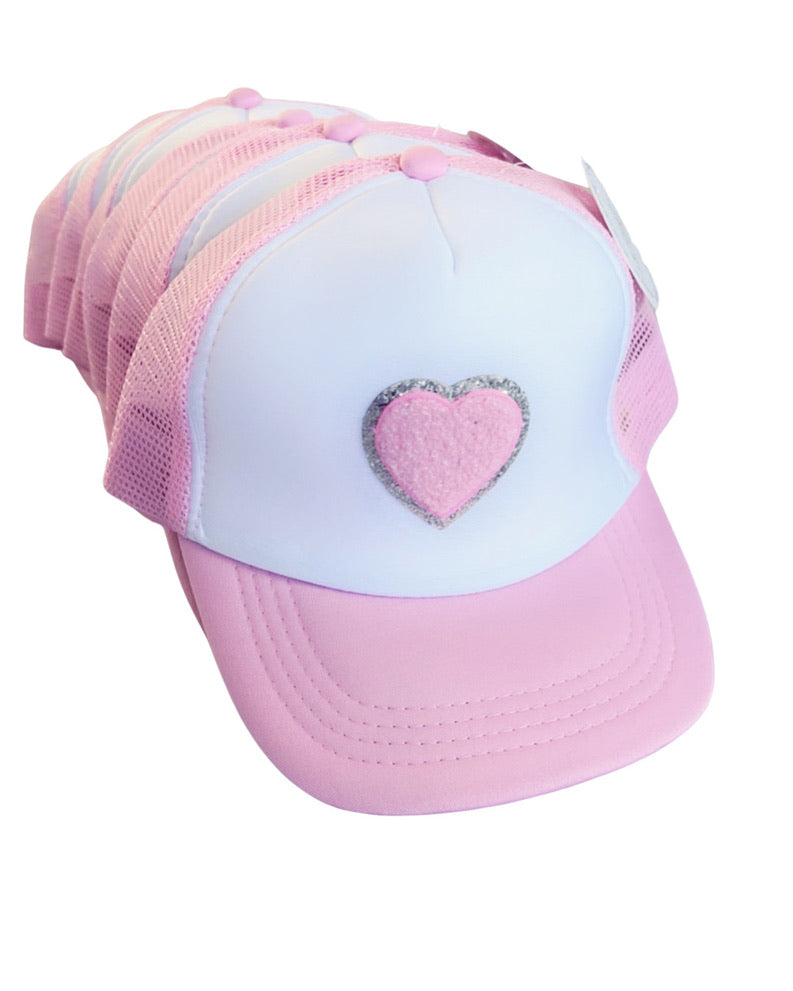 Girls Heart Patch Hat - Trucker Hat