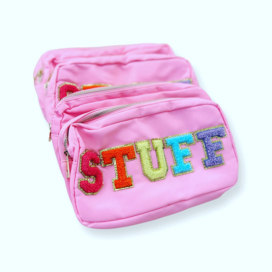 Chenille Letter Travel Makeup Pouch - STUFF