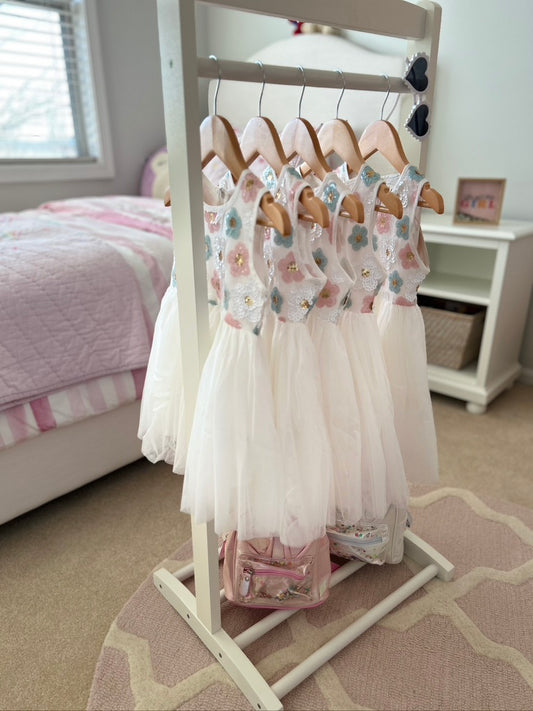 White Sequence Tulle Dress