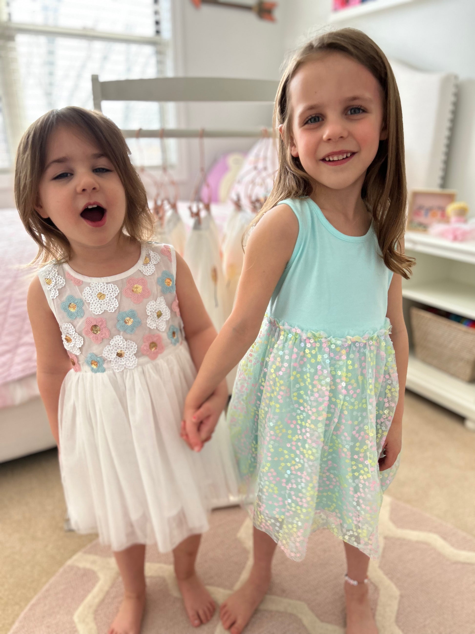 Robin's Egg Blue Confetti Flower Dress - Kids Easter Dress More Grit Less Grace Robin's Egg Blue Confetti Flower Dress - Kids Easter Dress More Grit Less Grace