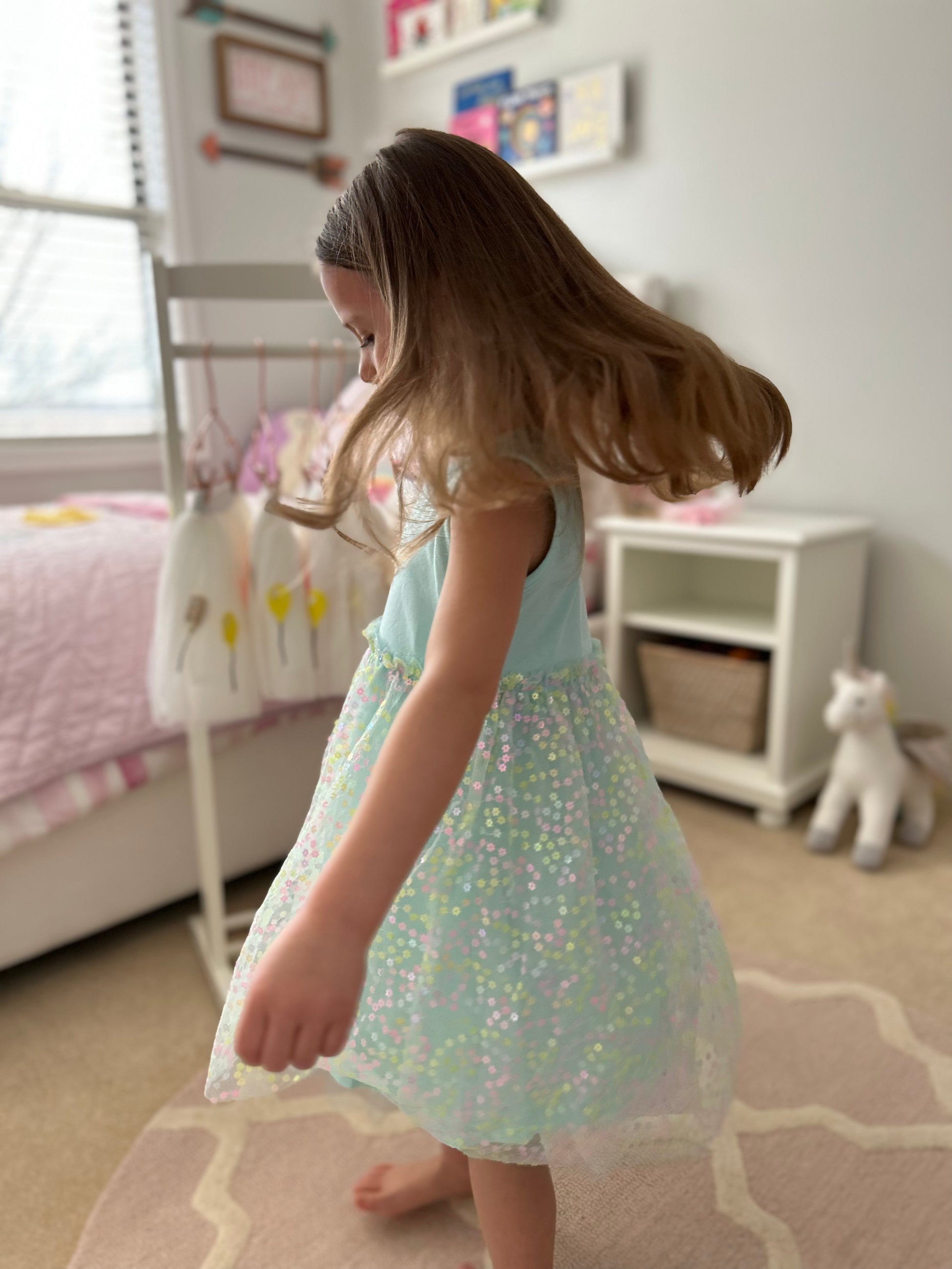 Robin's Egg Blue Confetti Flower Dress - Kids Easter Dress More Grit Less Grace Robin's Egg Blue Confetti Flower Dress - Kids Easter Dress More Grit Less Grace